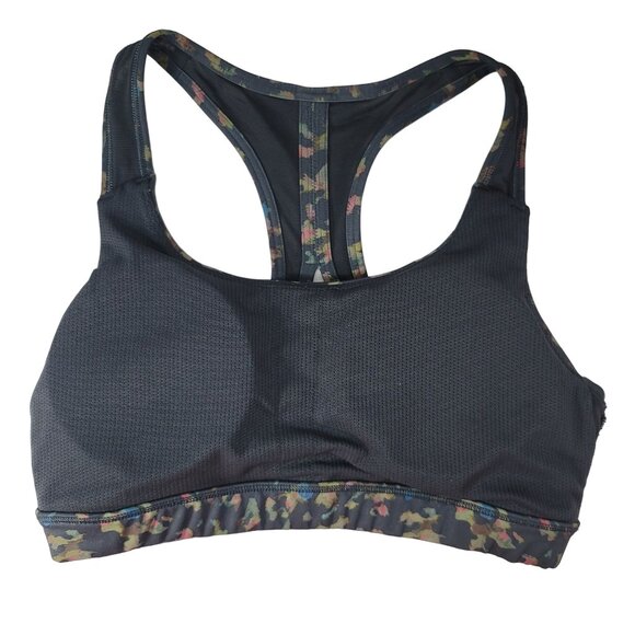 Athleta Contender Leopard Sports Bra Small Mesh Pullover Ancient Forest #446803 - Picture 5 of 8